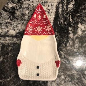 Small Christmas Gnome Tray, Holiday Gnome, Santa Gnome, Knickknack dish